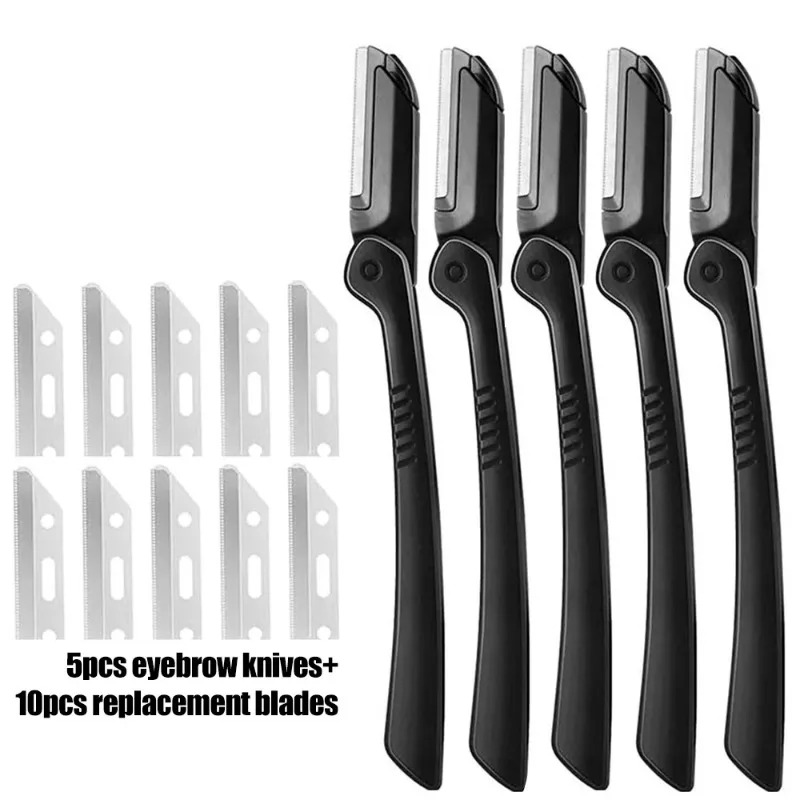 Men'S Grooming Eyebrow Shape - ชุดอุปกรณ์ตกแต่งคิ้วแบบมืออาชีพ – ชุดหวี กรรไกร และเครื่องมือตัดแต่งคิ้วสแตนเลส อุปกรณ์จำเป็นสำหรับการตกแต่งทรงคิ้วสำหรับผู้หญิงและผู้ชาย