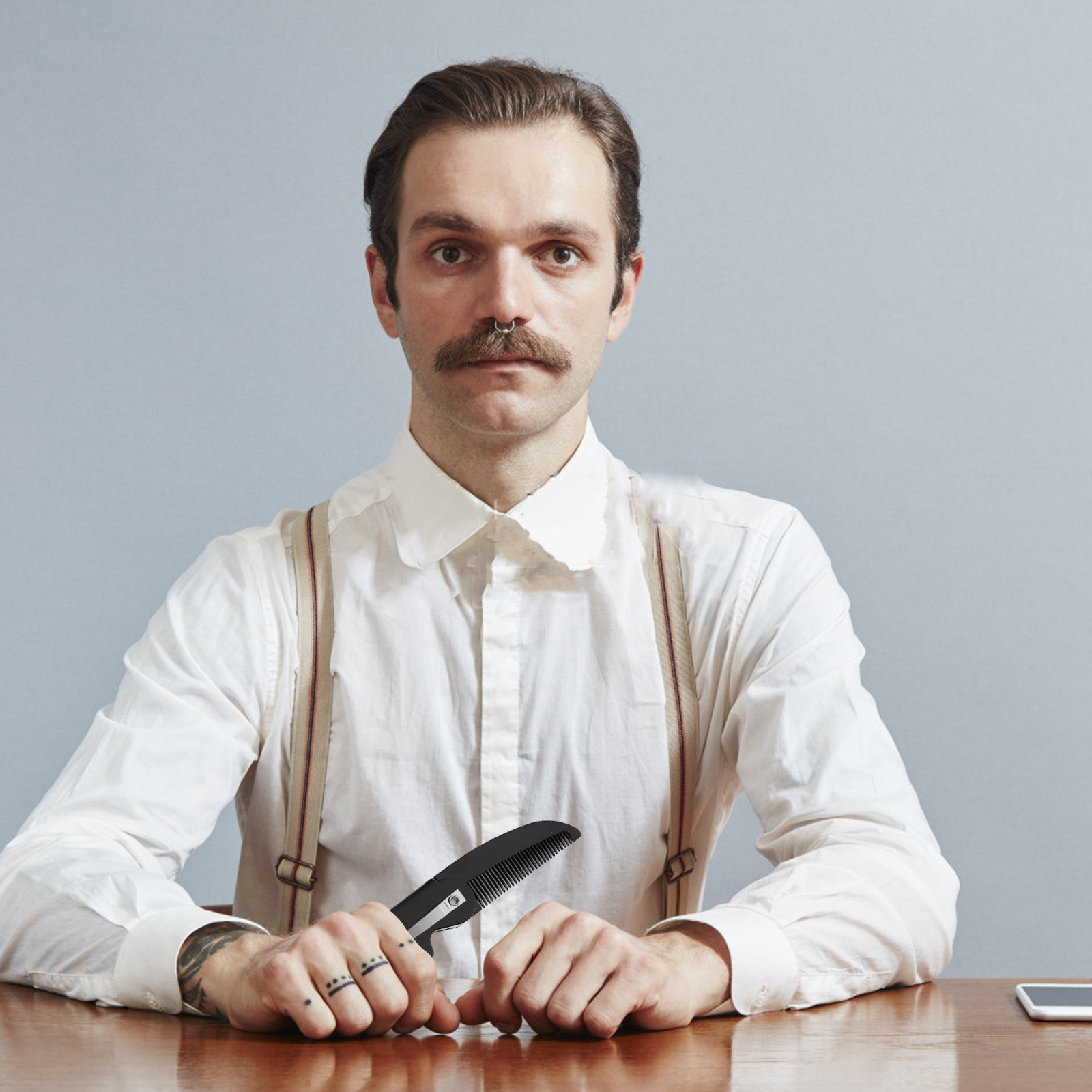 Men'S Grooming And Style - หวีพับได้สำหรับผู้ชาย 4 ชิ้น ขนาดพกพา หวีหนวดพลาสติก อุปกรณ์จัดแต่งทรงหนวดเครา
