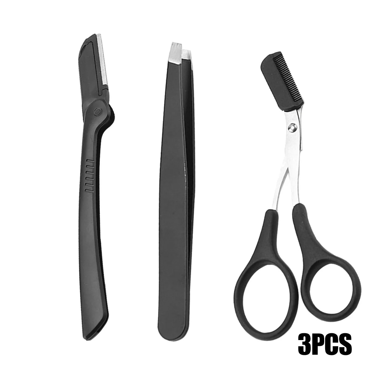 Men'S Grooming Eyebrow Shape - ชุดอุปกรณ์ตกแต่งคิ้วสแตนเลสสตีล – ชุดหวี กรรไกร และเครื่องมือตัดแต่งคิ้วแบบมืออาชีพ ชุดอุปกรณ์จัดแต่งทรงคิ้วที่จำเป็นสำหรับผู้หญิงและผู้ชาย