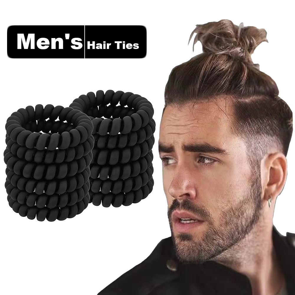 Men'S Grooming Tape - สีดําเกลียวผมผูก Matte Elastic Traceless กีฬาผมอุปกรณ์เสริมผมสําหรับชายผมหยิกผมยาวผมหนา