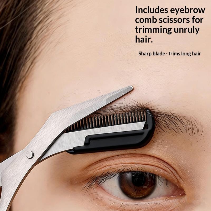 Men'S Grooming Eyebrow Shape - ชุดแต่งคิ้วสแตนเลส 3 ชิ้น สำหรับผู้หญิงและผู้ชาย ชุดจัดแต่งทรงคิ้วระดับซาลอน สำหรับการดูแลประจำวัน