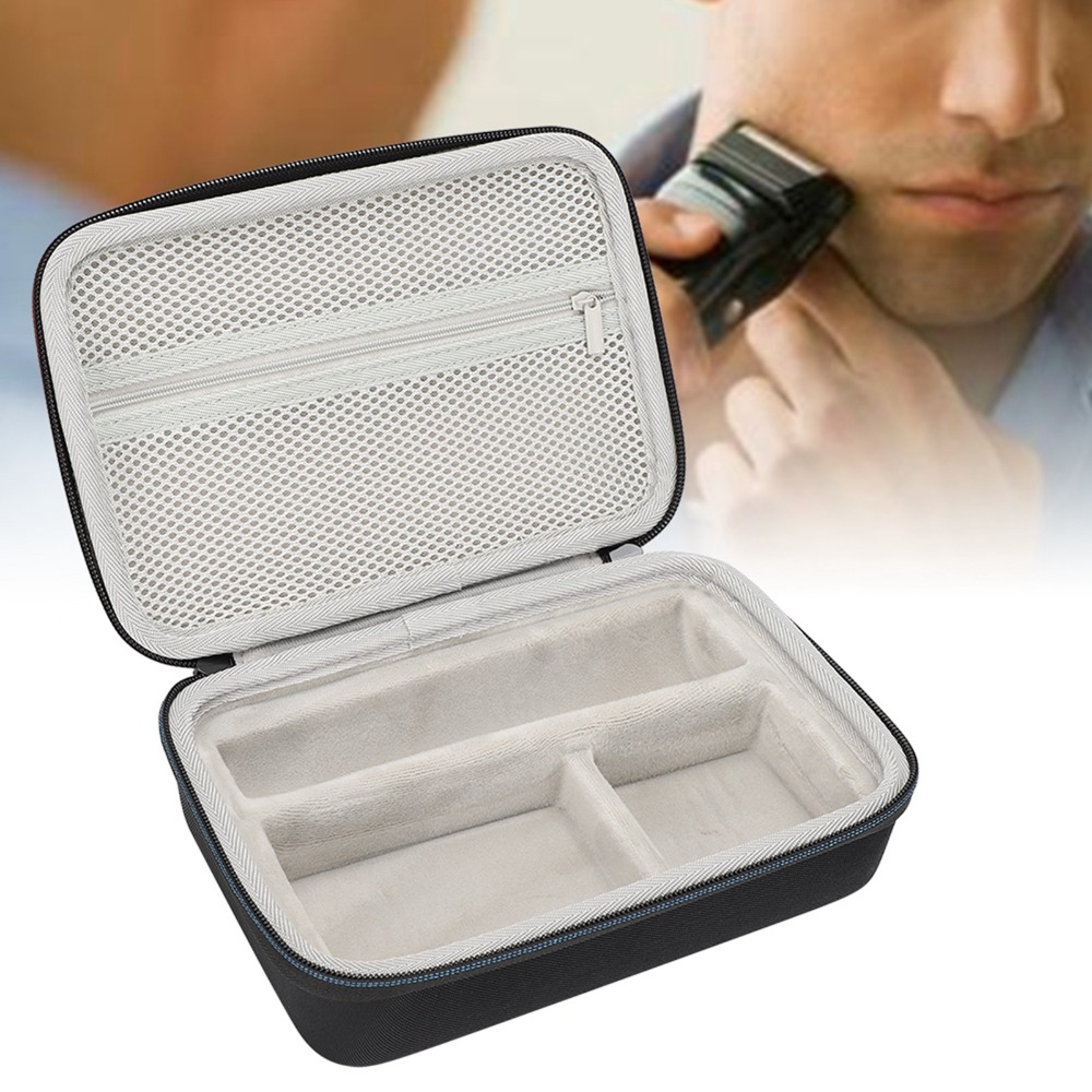 Men'S Grooming Bag - กระเป๋าเก็บเครื่องตัดผมแบบพกพา กระเป๋ากันกระแทกทนทาน กระเป๋าจัดระเบียบเครื่องโกนหนวดไฟฟ้า ขนาดกะทัดรัด สีดำ กระเป๋าเดินทางสำหรับผู้ชาย