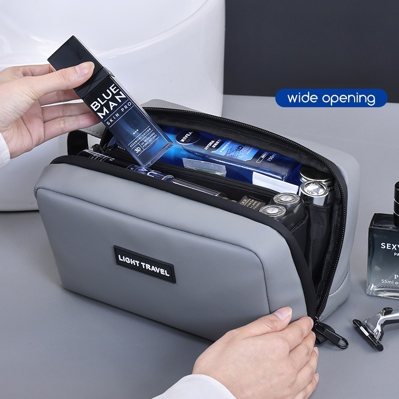 Men'S Grooming Bag - กระเป๋าเครื่องสำอางกันน้ำแบบพกพา, อุปกรณ์จัดระเบียบสำหรับเดินทางที่ทนทานสำหรับชุดโกนหนวดผู้ชาย, อุปกรณ์ล้างหน้า และการจัดเก็บอุปกรณ์ดูแลตัวเองในชีวิตประจำวัน