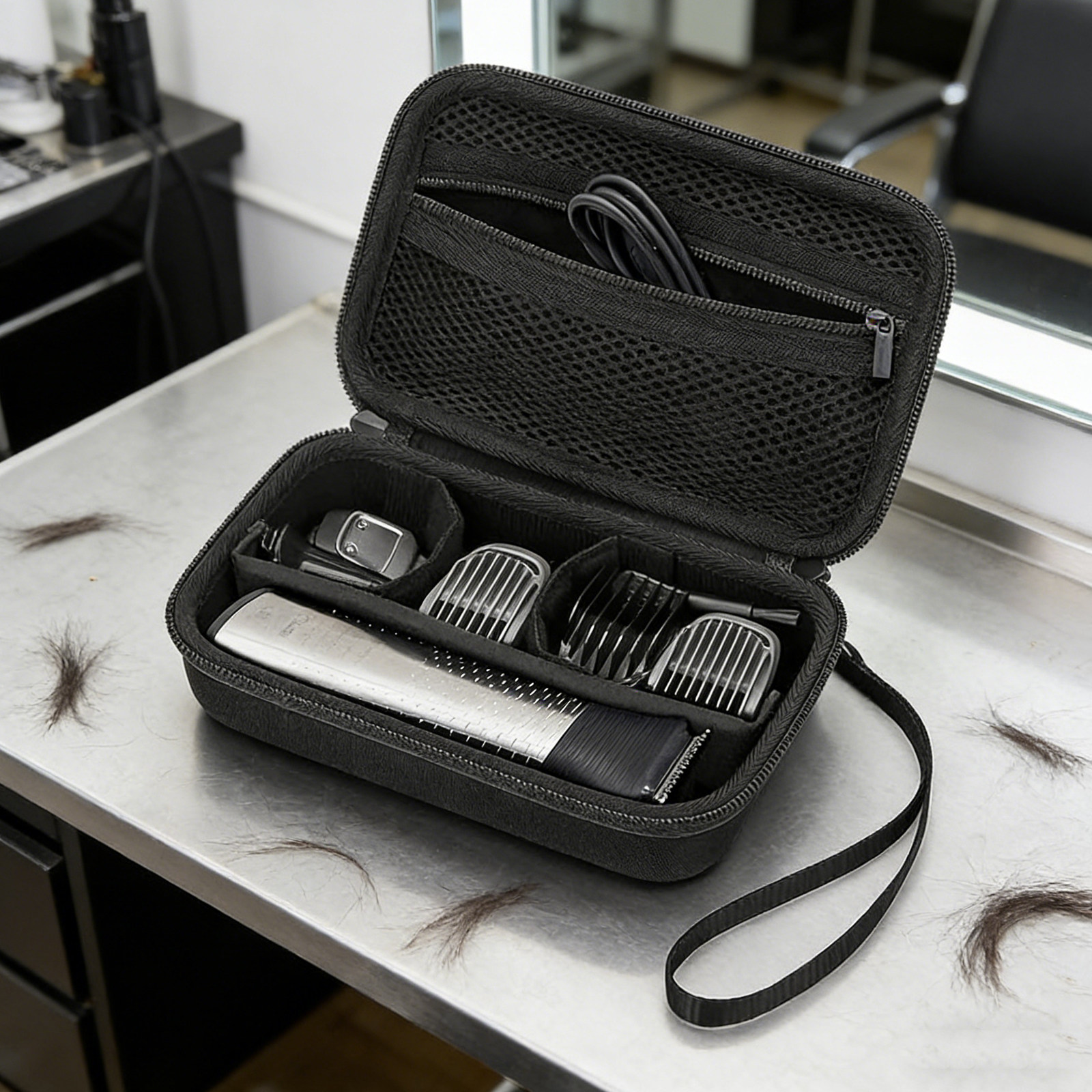 Men'S Grooming Bag - กระเป๋าเดินทางแบบแข็งสำหรับจัดเก็บเครื่องโกนหนวด กระเป๋าป้องกันเครื่องตัดแต่งขนไฟฟ้าสำหรับเก็บอุปกรณ์ตัดแต่งขนและเครื่องโกนหนวด
