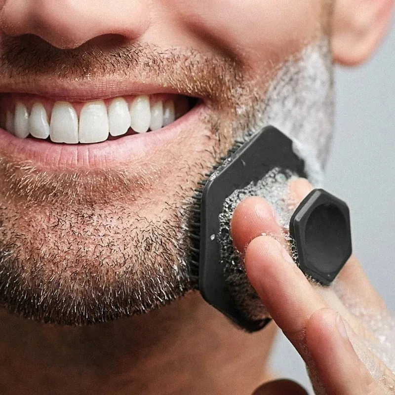 Men'S Beard Grooming - แปรงทำความสะอาดผิวหน้าซิลิโคน ขนาดเล็ก สำหรับทำความสะอาดล้ำลึก นวดหน้า ขัดผิวหน้า สำหรับผู้ชาย