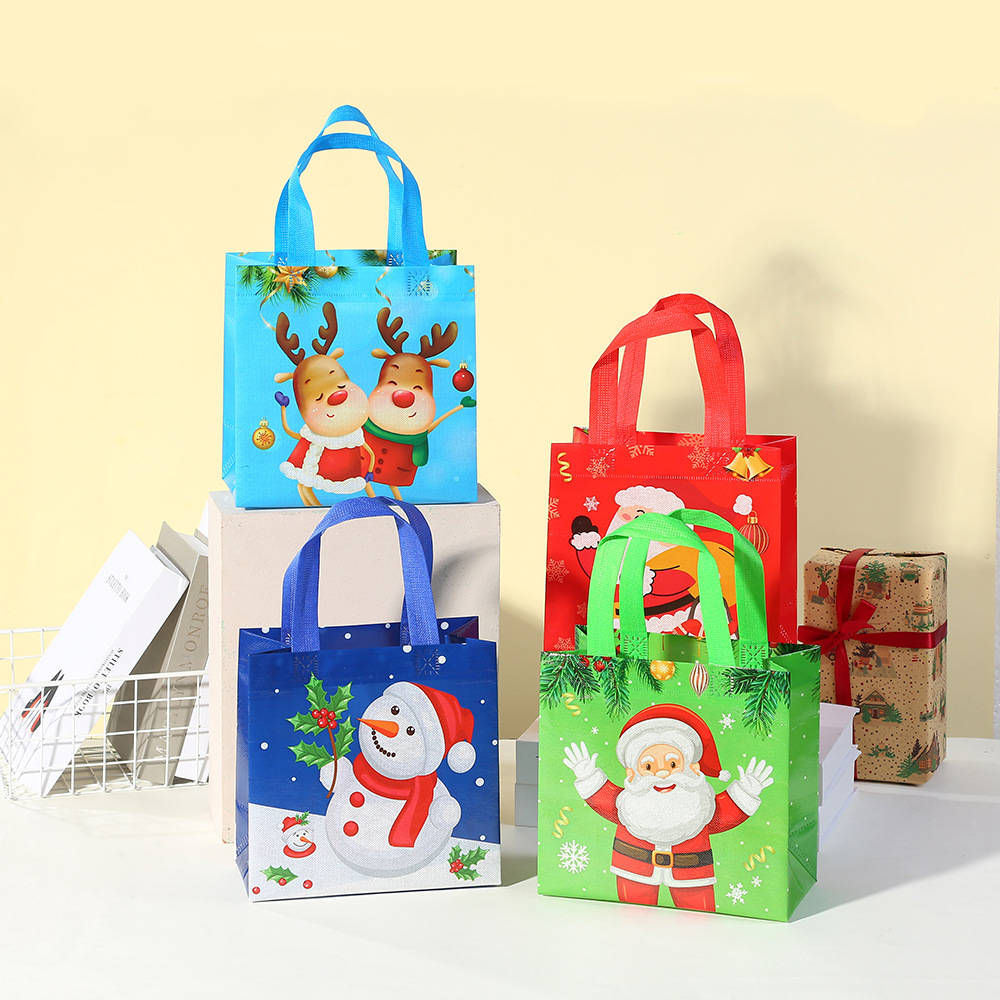 Men'S Grooming Bag - ถุงของขวัญงานปาร์ตี้คริสต์มาสแบบไม่ทอ 12 ชิ้น พิมพ์ลายซานตาคลอส กวางเรนเดียร์ และมนุษย์หิมะ