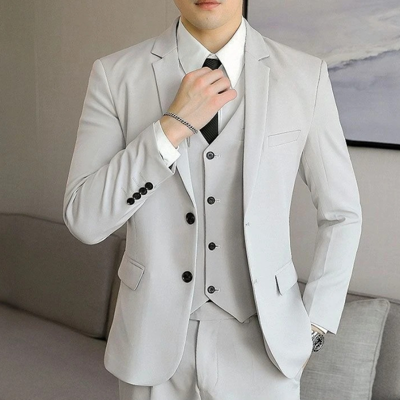 Men'S Grooming And Style - สลิมฟิตสไตล์เกาหลีเสื้อแจ็คเก็ตเบลเซอร์สำหรับผู้ชายชุดสูทธุรกิจงานแต่งงานอย่างเป็นทางการชุดเจ้าบ่าวชุดเพื่อนเจ้าบ่าว