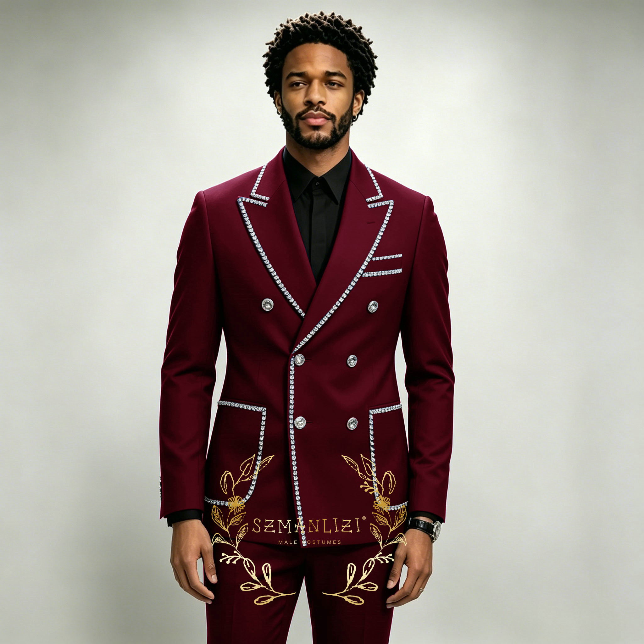 ชุดสูทผู้ชายสุดหรู 2 ชิ้น สีน้ - Men Grooming Outfit บทวิจารณ์และราคา