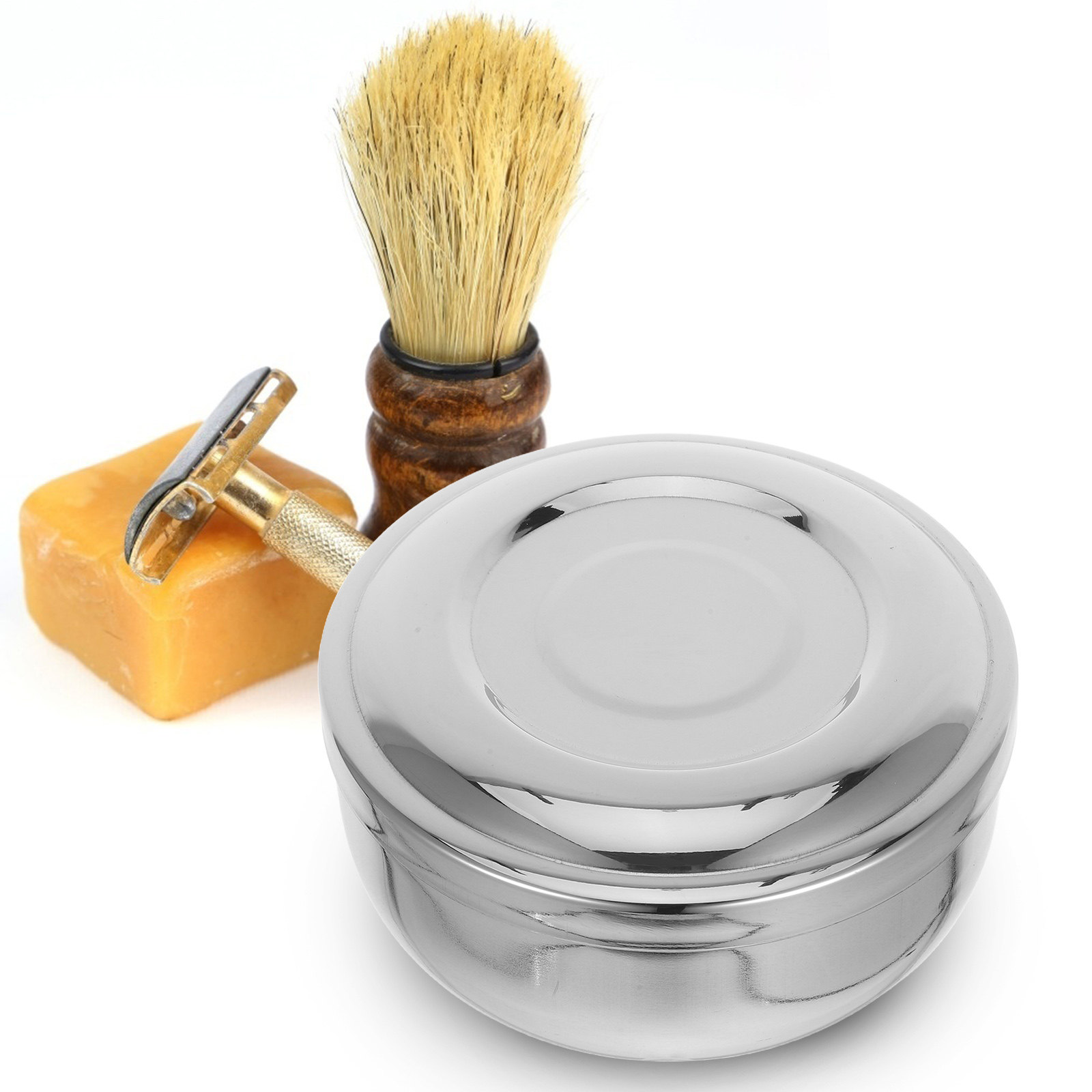 ชามโกนหนวดสแตนเลสพร้อมฝาปิด ภา - Men'S Grooming Cream บทวิจารณ์และราคา