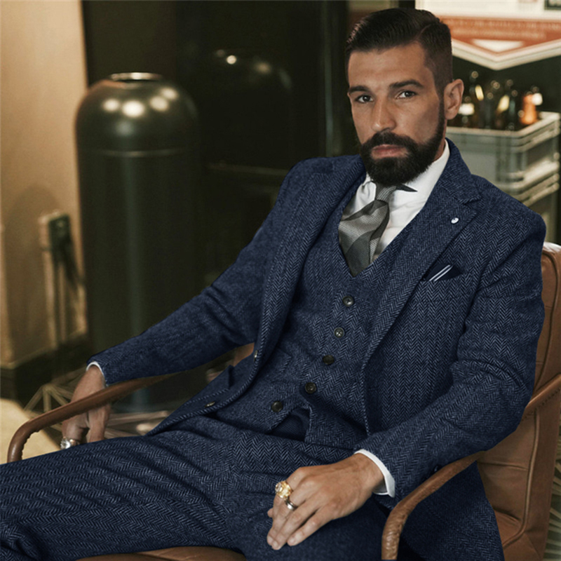 ผ้าขนสัตว์สีเทา Tweed ชุดฤดูหน - Men Grooming Outfit บทวิจารณ์และราคา